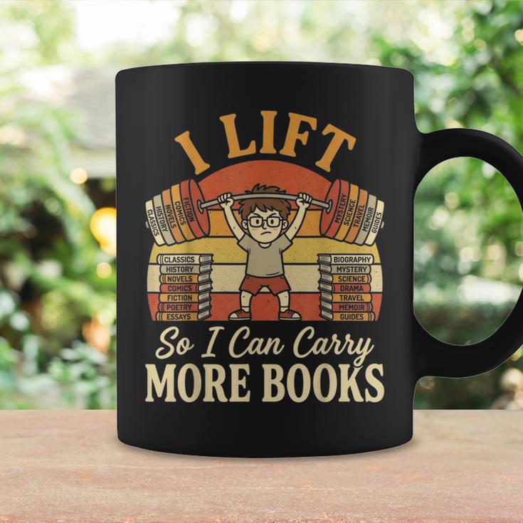 I Lift So I Can Carry More Book Lover Reader Gym Reading Graphic Print Coffee Mug Gifts ideas