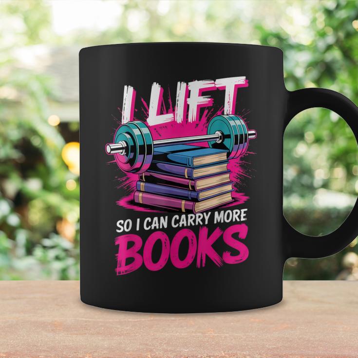 I Lift So I Can Carry More Books Bookworm Library Nerd Graphic Print Coffee Mug Gifts ideas