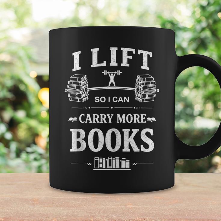 I Lift So I Can Carry More Books Reading Workout Gym Graphic Print Coffee Mug Gifts ideas