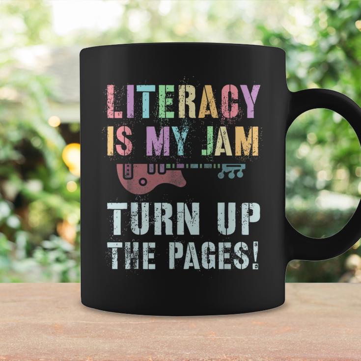LITERACY IS MY JAM Turn Up Read Book Sound Volume Graphic Print Coffee Mug Gifts ideas