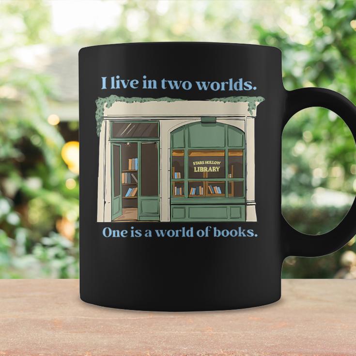 I Live In Two Worlds One Is A World Of Books Graphic Print Coffee Mug Gifts ideas