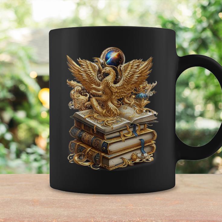 A Lively-Creative Gold Fantasy-Dragon On Story-Books Graphic Print Coffee Mug Gifts ideas