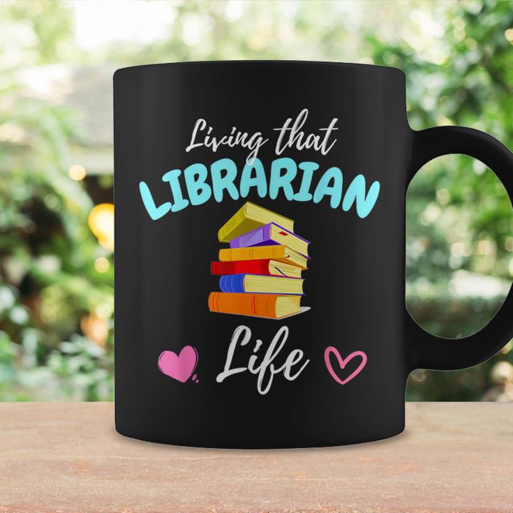 Living That Librarian Life Library Book Lover Graphic Print Coffee Mug Gifts ideas