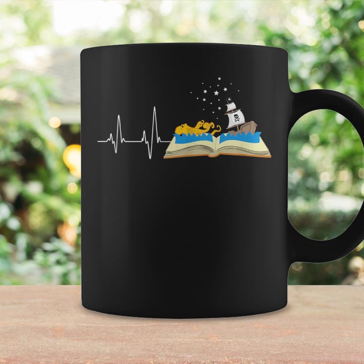 Love Books Heartbeat Reading Book Bibliophile Avid Reader Graphic Print Coffee Mug Gifts ideas