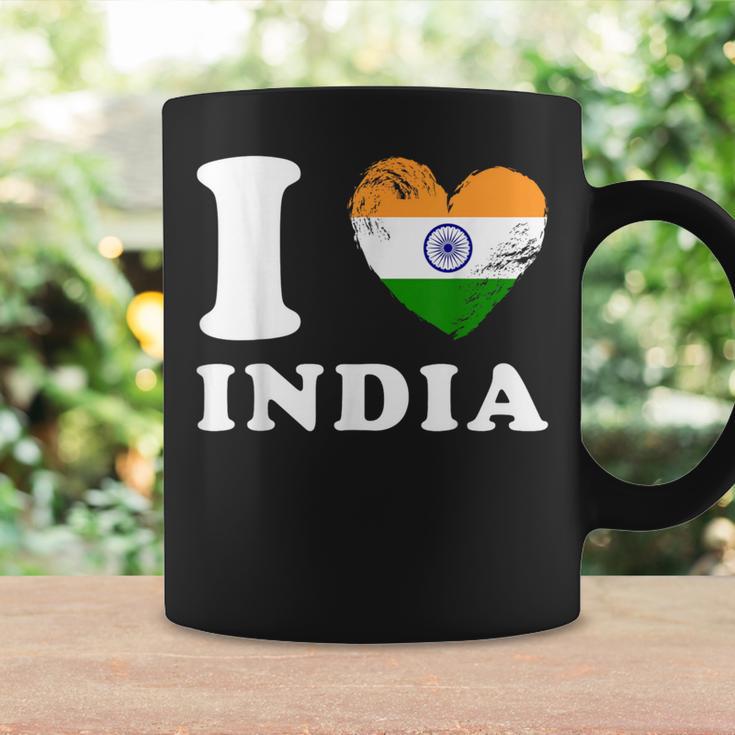 I Love India ハートフラッグインド コーヒーマグ ギフトのアイデア