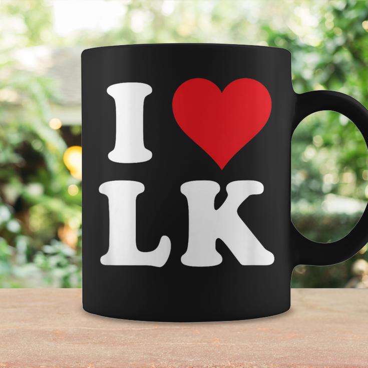 I Love Lk Initials I Heart LK First Last Name L K コーヒーマグ ギフトのアイデア