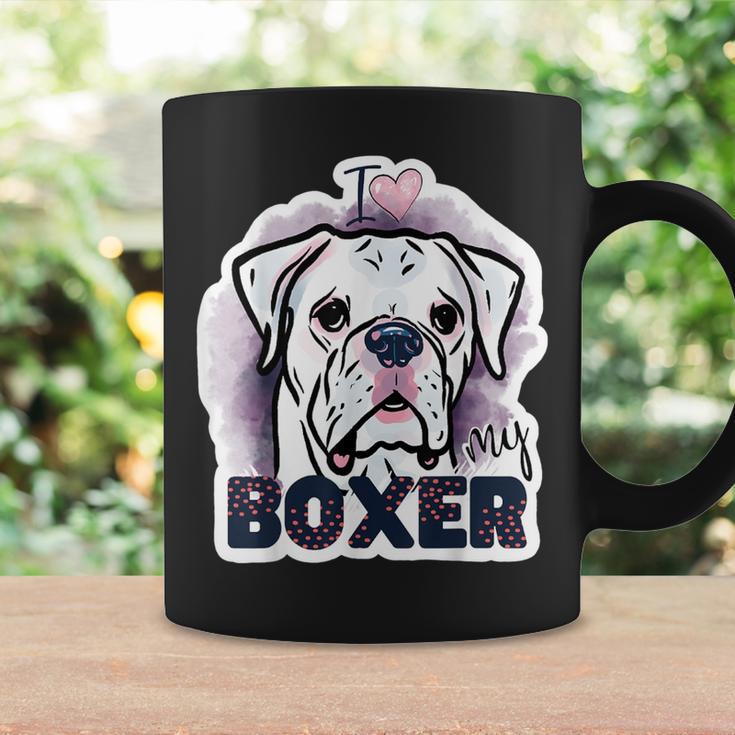 I Love My Boxer Dog Mom Dad Kawaii Dog Doodles ボクサー 犬 コーヒーマグ ギフトのアイデア