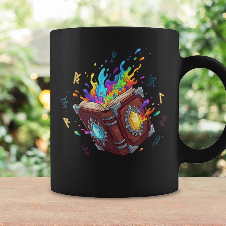 Magic Spell Book Open Rainbow Runes Fantasy Arcane Graphic Print Coffee Mug Gifts ideas