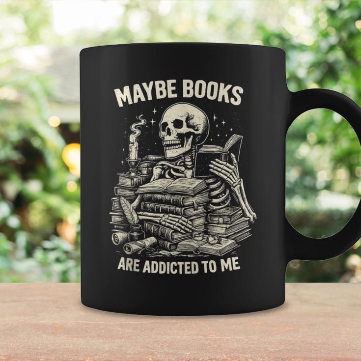 Maybe Books Are Addicted To Me Skeleton Reader Retro Graphic Print Coffee Mug Gifts ideas Maybe Books Are Addicted To Me Skeleton Reader Retro Graphic Print Coffee Mug Gifts ideas