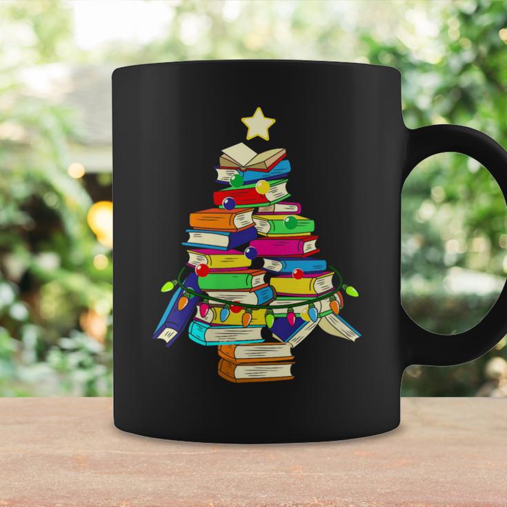 Merry Christmas Tree Reading Books Nerd Graphic Print Coffee Mug Gifts ideas