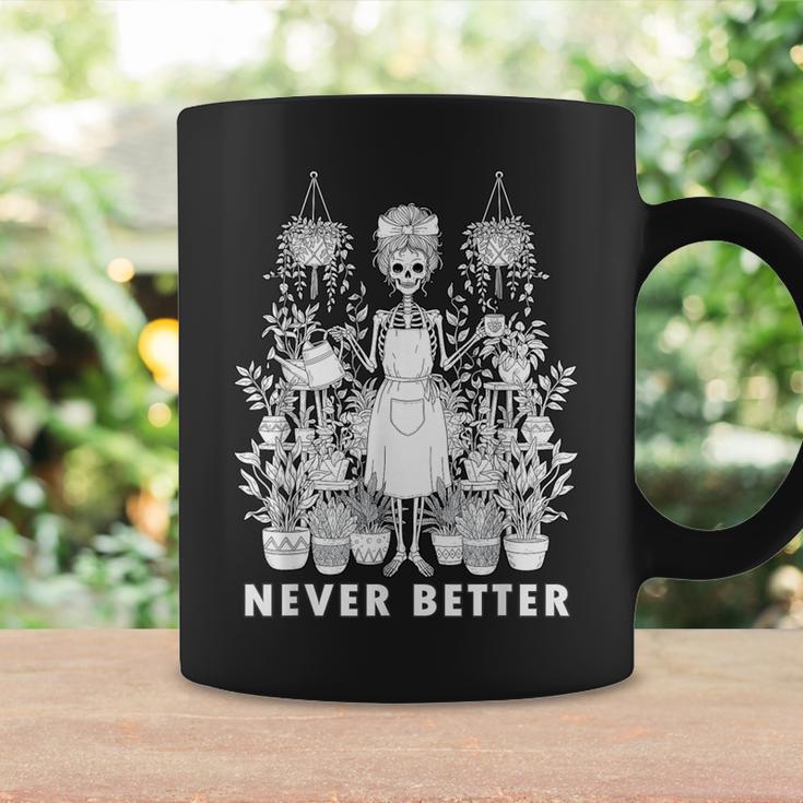 Messy Bun Skeleton Reading Book Coffee Never Better Graphic Print Coffee Mug Gifts ideas