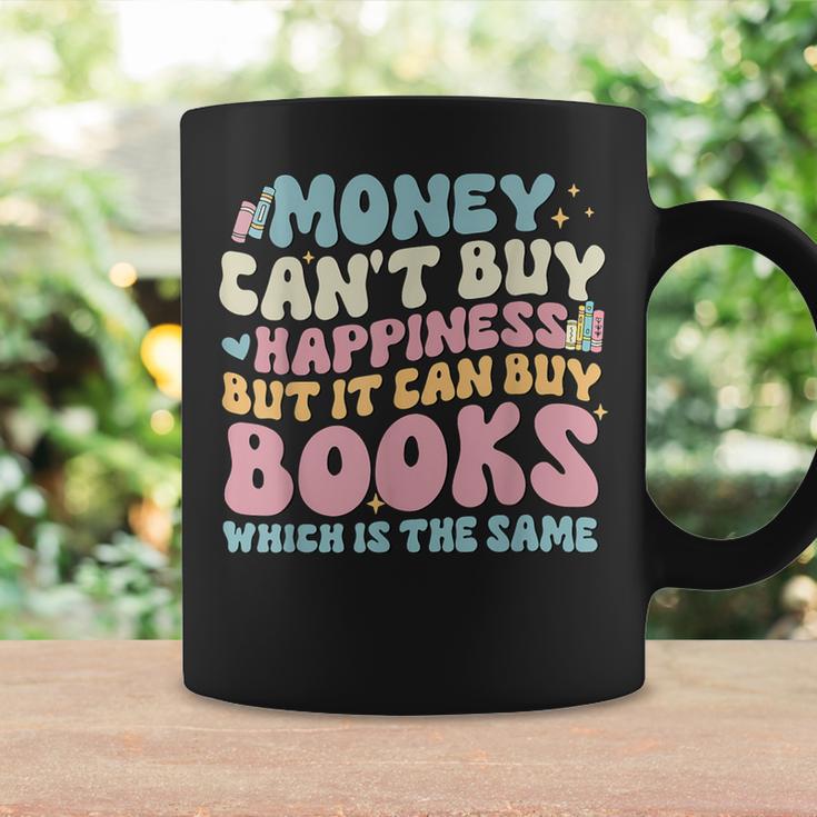 Money Can't Buy Happiness But It Can Buy Books Quote Graphic Print Coffee Mug Gifts ideas