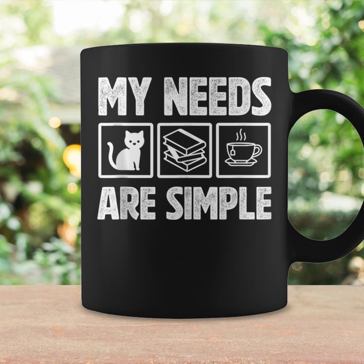 My Needs Are Simple Cat Reading Books Tea Graphic Print Coffee Mug Gifts ideas