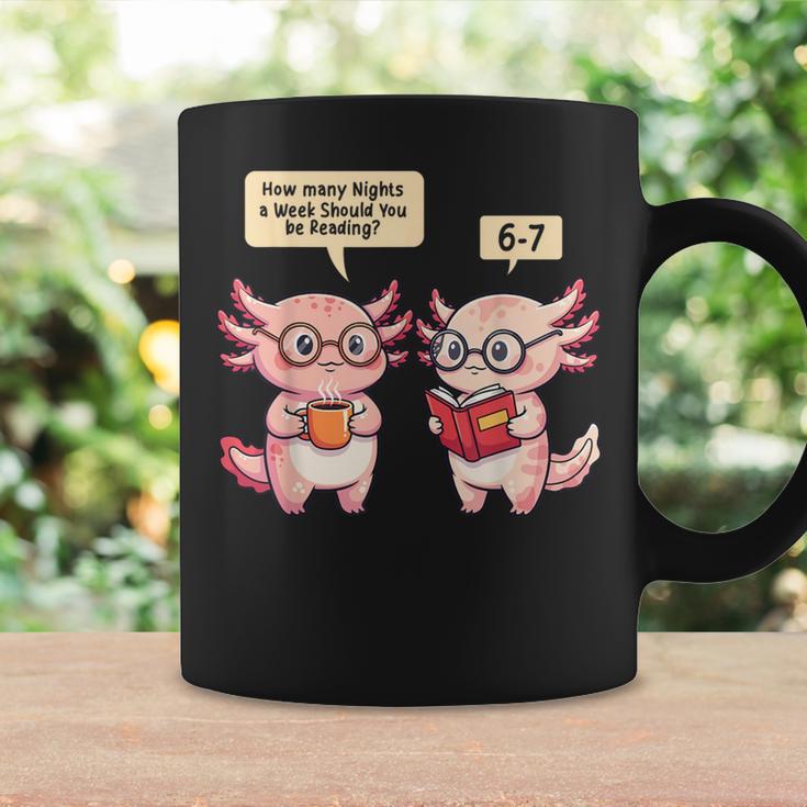 How Many Nights Reading Axolotl Book Lover Cat Reader Graphic Print Coffee Mug Gifts ideas