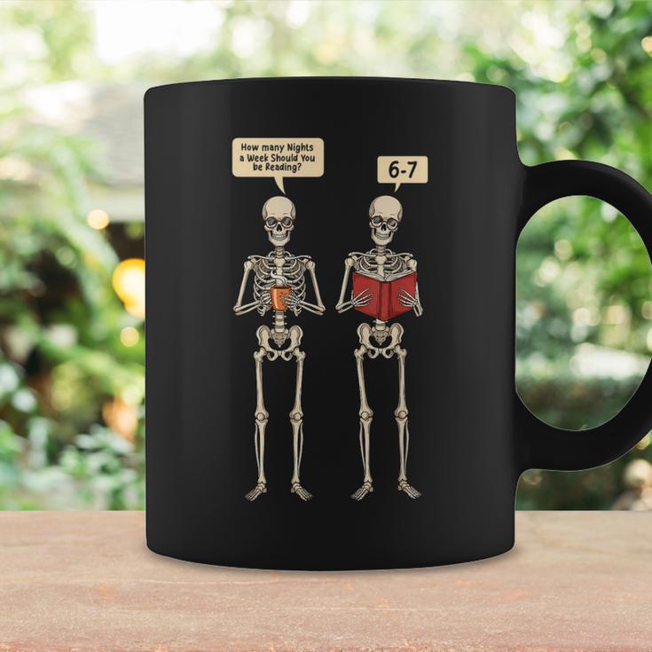 How Many Nights Reading Skeleton Book Lover Reader Graphic Print Coffee Mug Gifts ideas How Many Nights Reading Skeleton Book Lover Reader Graphic Print Coffee Mug Gifts ideas