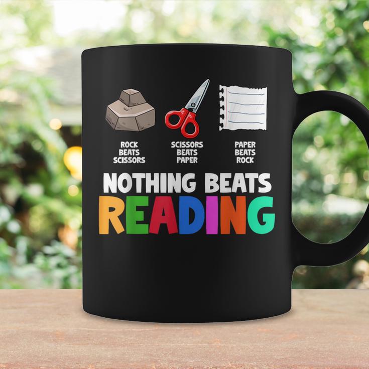 Nothing Beats Reading Rock Paper Scissors For Book Lover Graphic Print Coffee Mug Gifts ideas