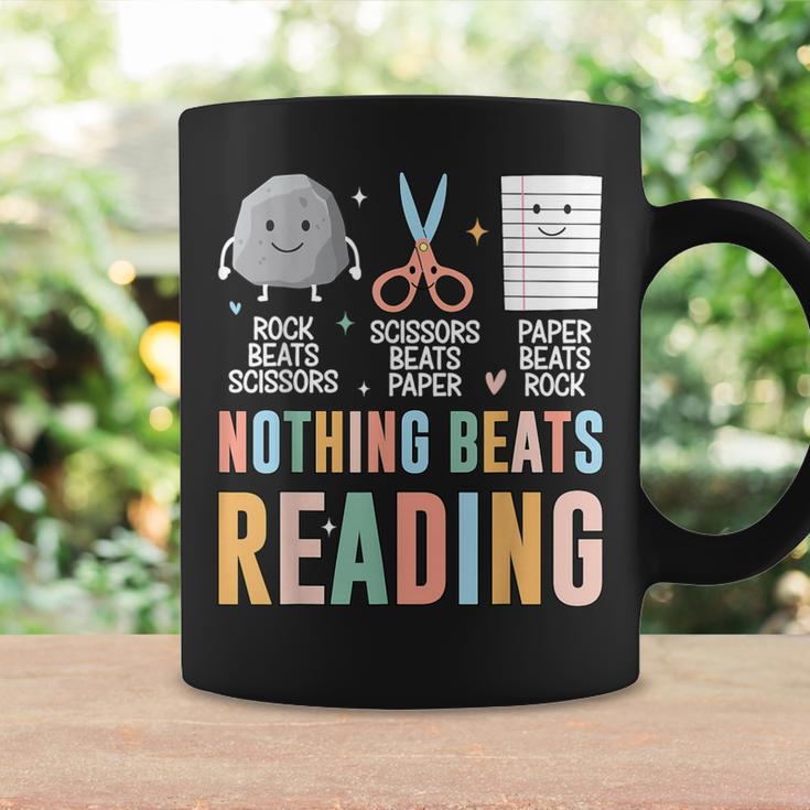 Nothing Beats Reading Rock Paper Scissors Books Lover Graphic Print Coffee Mug Gifts ideas