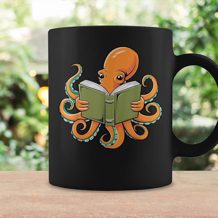 Octopus Reading Book Bookworm Librarian Women Men Kids Graphic Print Coffee Mug Gifts ideas