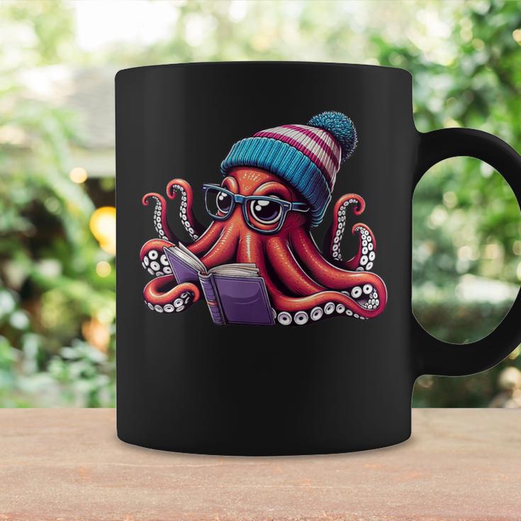 Octopus Reading Book Kraken Book Lover Graphic Print Coffee Mug Gifts ideas