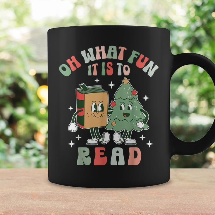 Oh What Fun It Is To Read Christmas Tree Book Lover Groovy Graphic Print Coffee Mug Gifts ideas Oh What Fun It Is To Read Christmas Tree Book Lover Groovy Graphic Print Coffee Mug Gifts ideas