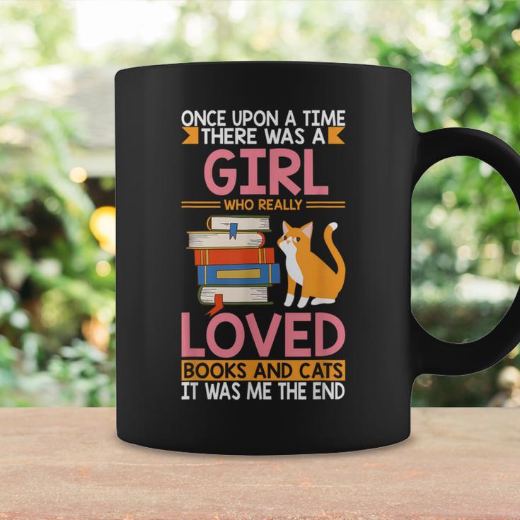 Once Upon a Time Girl Who Really Loved Books & Cat Reading Graphic Print Coffee Mug Gifts ideas Once Upon a Time Girl Who Really Loved Books & Cat Reading Graphic Print Coffee Mug Gifts ideas