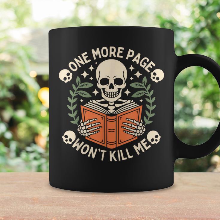 One More Page Won't Kill Me Reading Skeleton Read Book Graphic Print Coffee Mug Gifts ideas