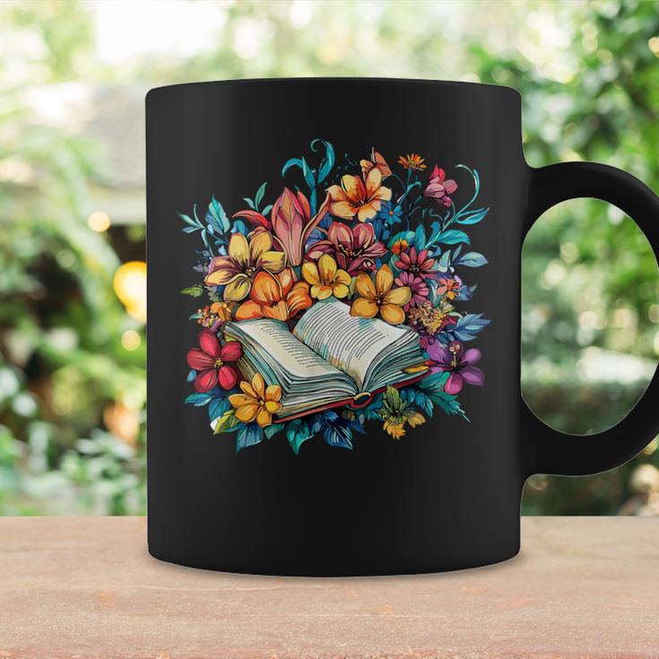 Open Book With Colorful Floral Reading Magic Graphic Print Coffee Mug Gifts ideas