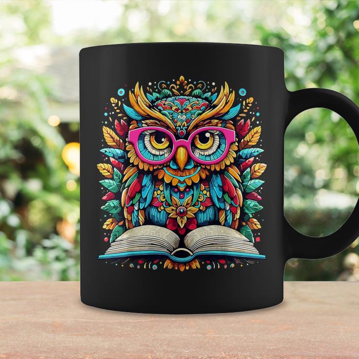 Owl With Glasses Book Lover Reading Graphic Print Coffee Mug Gifts ideas