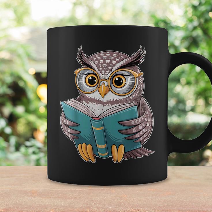 Owl Reading A Book Owls Wearing Glasses Librarian Graphic Print Coffee Mug Gifts ideas