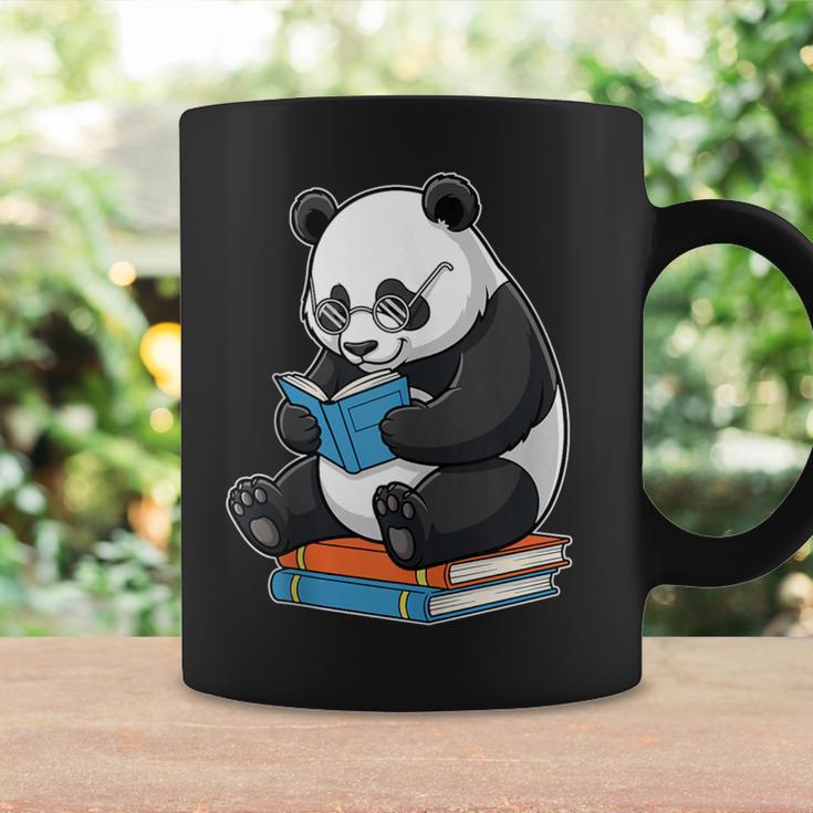 Panda With Glasses Reading Book Librarian Panda Graphic Print Coffee Mug Gifts ideas