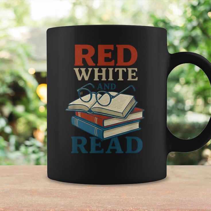 Patriotic Red & Read 4th Of July Book Lover Librarian Graphic Print Coffee Mug Gifts ideas