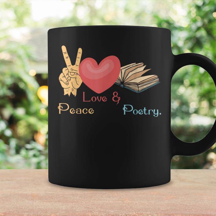 Peace Love & Poetry Poet Books Literature Writing Graphic Print Coffee Mug Gifts ideas Peace Love & Poetry Poet Books Literature Writing Graphic Print Coffee Mug Gifts ideas