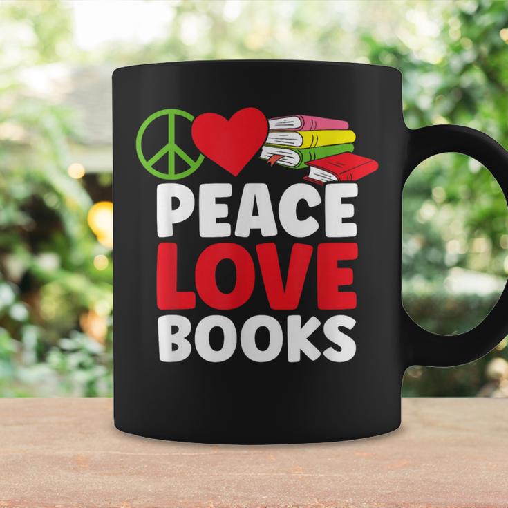 Peace Love Books Bookworm Book Lovers Graphic Print Coffee Mug Gifts ideas
