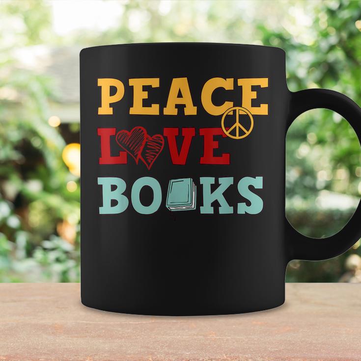 Peace Love Books s For Book Lovers Graphic Print Coffee Mug Gifts ideas