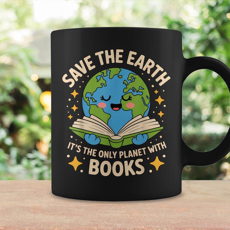 Planet With Books Reader Reading Environmentalist Earth Day Graphic Print Coffee Mug Gifts ideas