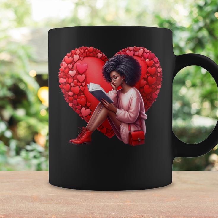 Pretty Girl With Book And Hearts For Valentine's Day Graphic Print Coffee Mug Gifts ideas