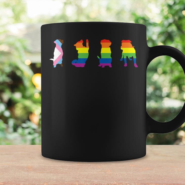 Progress Pride Cute Dog Lgbt プログレス ゲイ ペット好き コーヒーマグ ギフトのアイデア