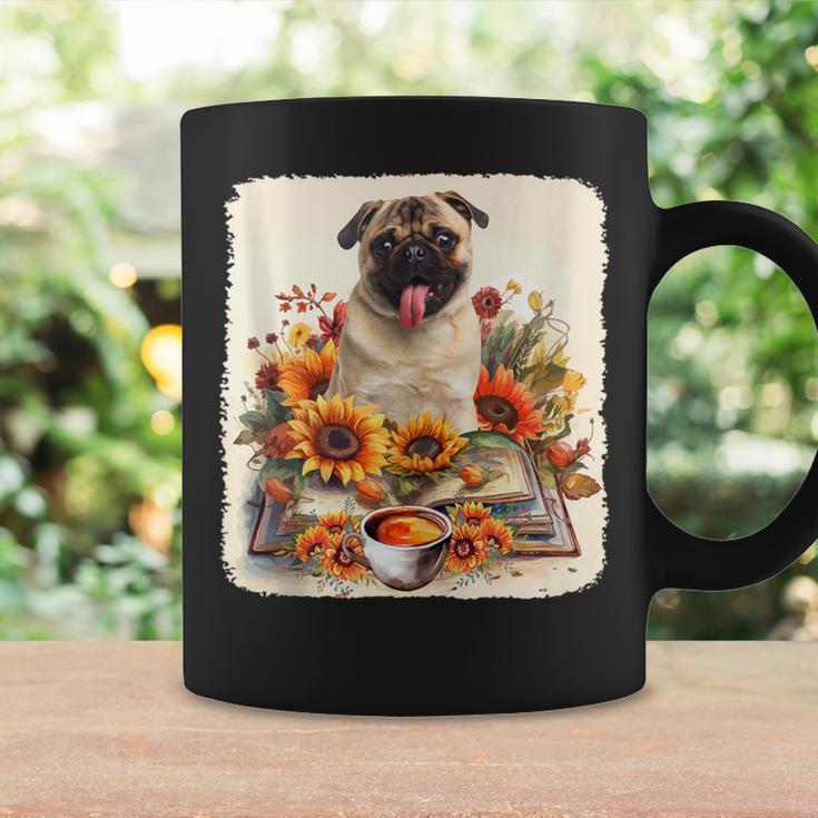 Pug Reading Books Sunflowers With Coffee Lover Owner Graphic Print Coffee Mug Gifts ideas Pug Reading Books Sunflowers With Coffee Lover Owner Graphic Print Coffee Mug Gifts ideas