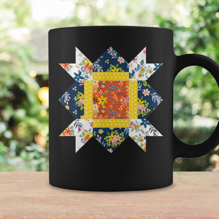 Quilters クラシック風防キルトブロック 花柄パッチワーク コーヒーマグ ギフトのアイデア
