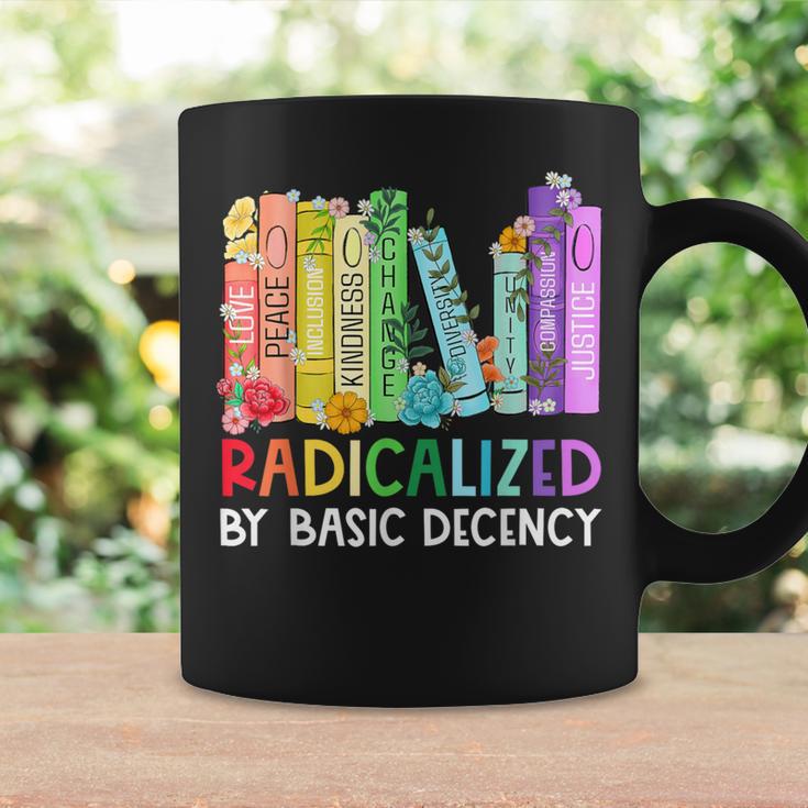 Radicalized By Basic Decency Books Women Girl Rainbow LGBT Graphic Print Coffee Mug Gifts ideas
