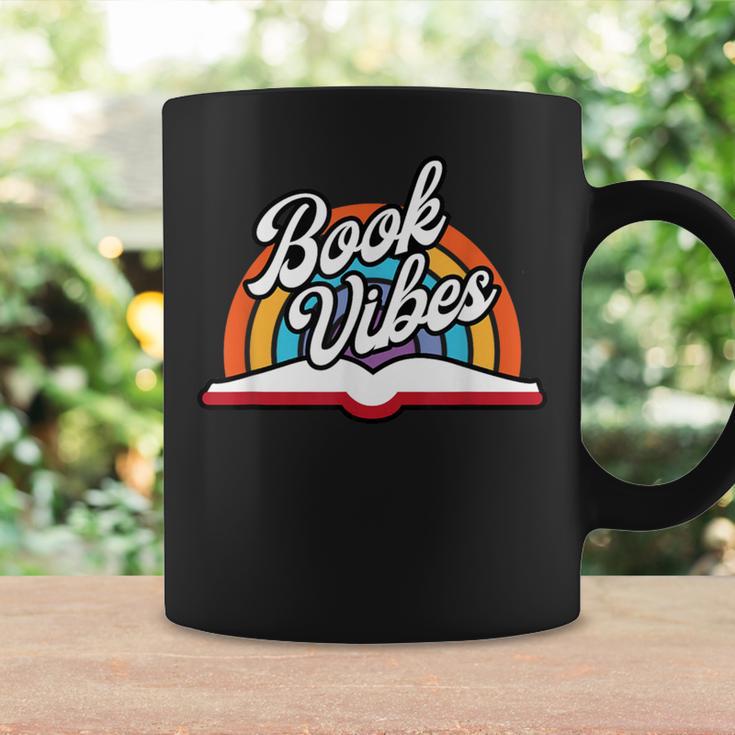 Rainbow Book Vibes Vintage Retro Book Lover & Reading Graphic Print Coffee Mug Gifts ideas