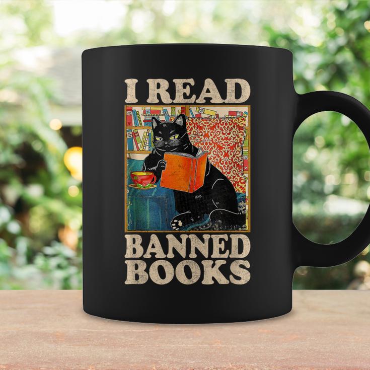 I Read Banned Books Cat Reader Bookworm Graphic Print Coffee Mug Gifts ideas