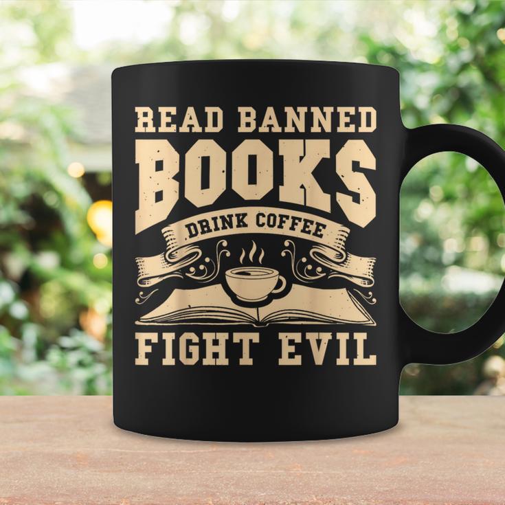 Read Banned Books Drink Coffee Fight Evil Graphic Print Coffee Mug Gifts ideas