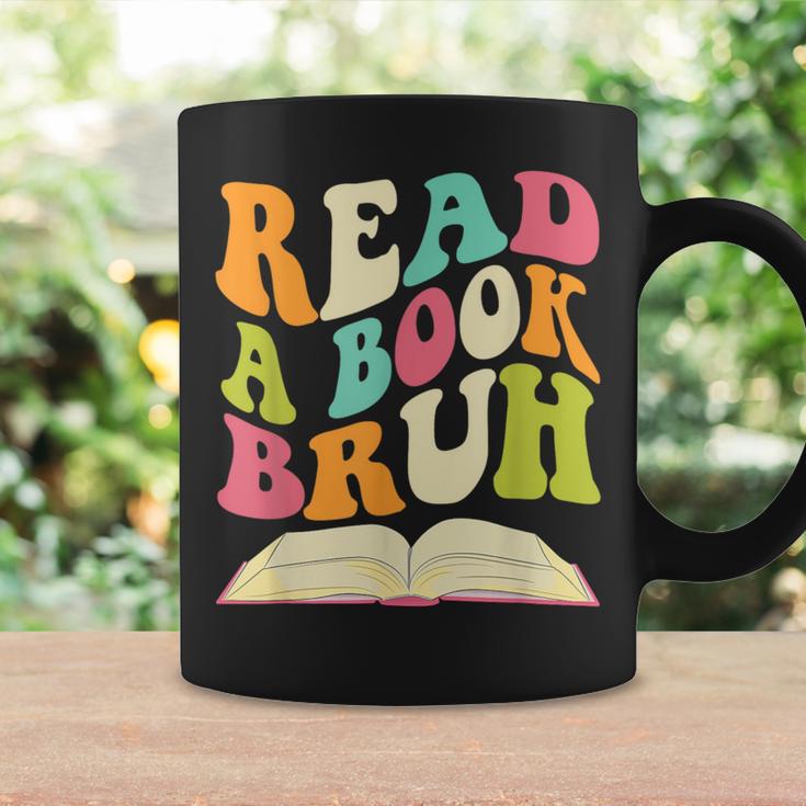 Read a Book Bruh English Teacher Groovy Retro Reading For Men Women Graphic Print Coffee Mug Gifts ideas