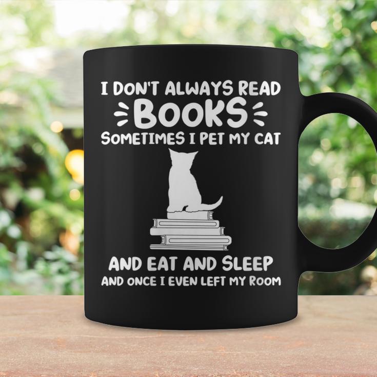 I Read Books & Pet My Cat Books & Cats Graphic Print Coffee Mug Gifts ideas