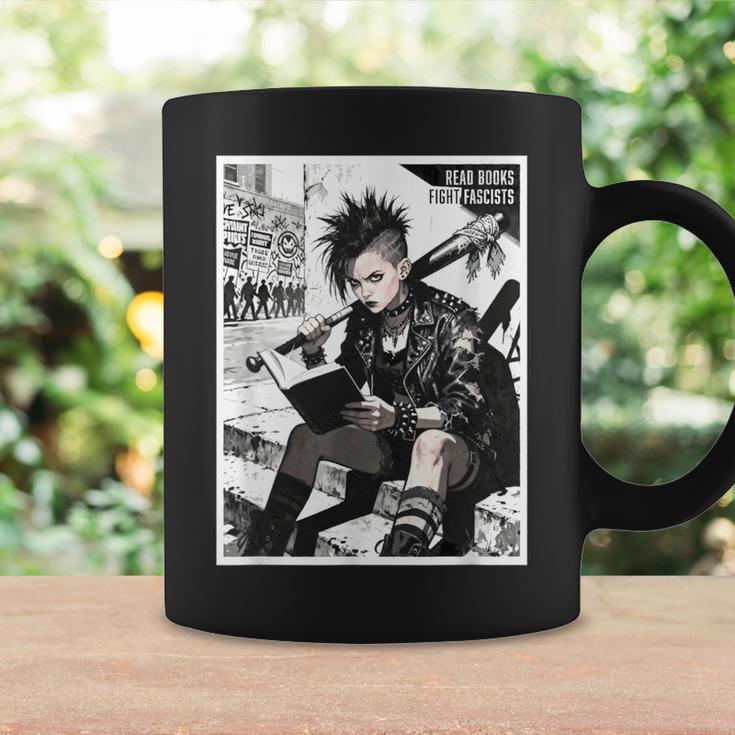 Read Books Fight Fascists Punk Girl Graphic Print Coffee Mug Gifts ideas Read Books Fight Fascists Punk Girl Graphic Print Coffee Mug Gifts ideas