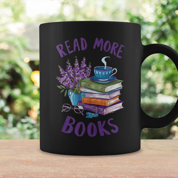 Read More Books Floral Book Reader Art Reading Lover Quote Graphic Print Coffee Mug Gifts ideas