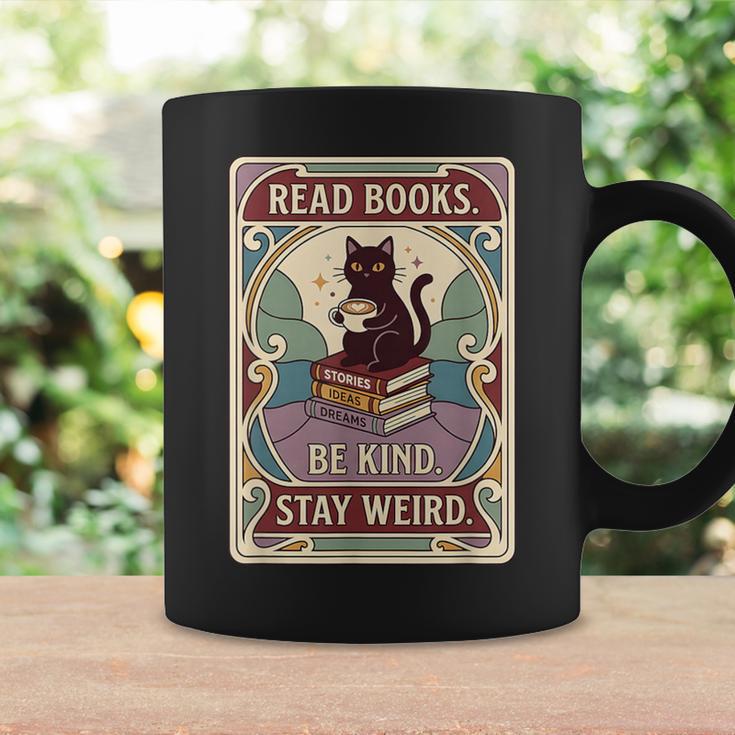 Read Books Be Kind Stay Weird Cat Tarot Card Coffee Reading Graphic Print Coffee Mug Gifts ideas Read Books Be Kind Stay Weird Cat Tarot Card Coffee Reading Graphic Print Coffee Mug Gifts ideas