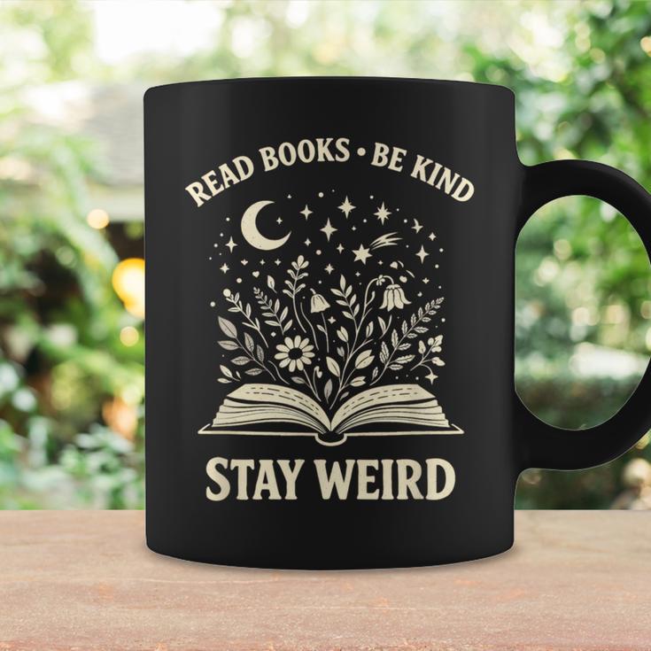 Read Books Be Kind Stay Weird Inspirational Bookworm Graphic Print Coffee Mug Gifts ideas
