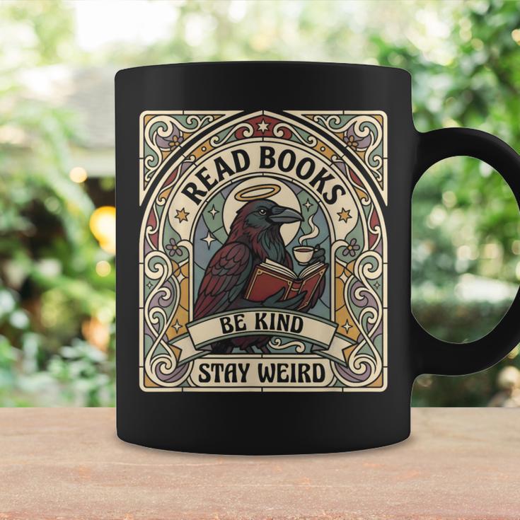 Read Books Be Kind Stay Weird Raven Tarot Reading Coffee Graphic Print Coffee Mug Gifts ideas